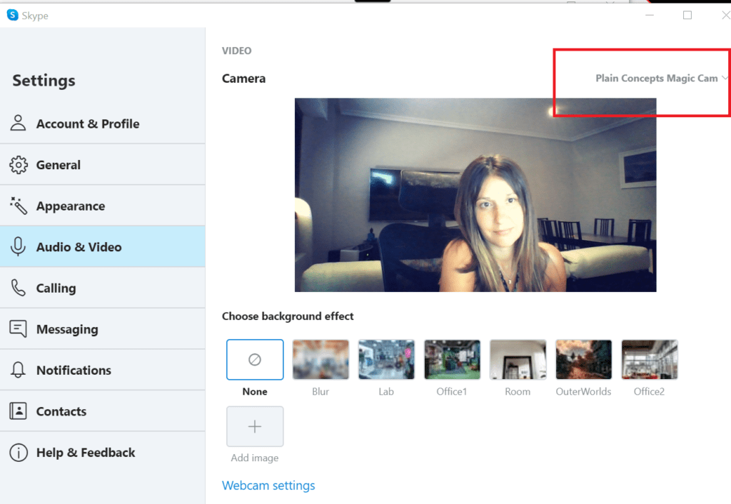 configure-magic-cam-Skype-2 Camera Skype