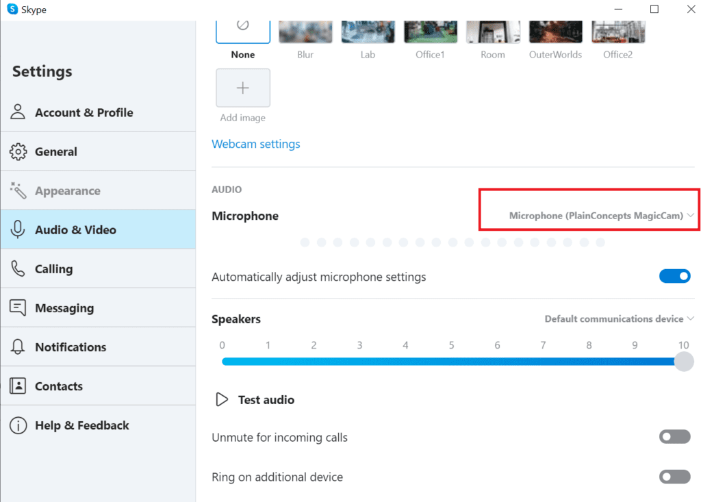 configure-magic-cam-Skype-3 Video Skype