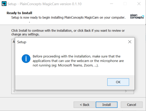 Magic Cam install alert Magic Cam install alert